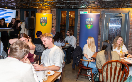 UCD alumni and friends gather in a pub in Vancouver.